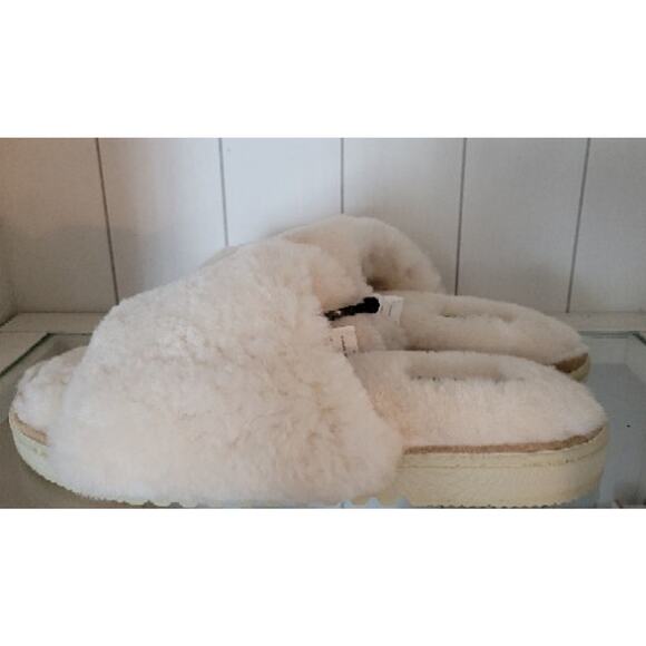 Dluxe by Dearfoams Women's L (10) Memory Foam Lamb Fur Slide Slippers - Picture 6 of 10